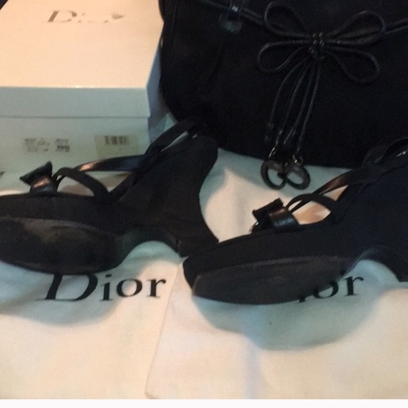 Dior Mini Jacquard Nylon Black Clogs - Picture 6 of 8